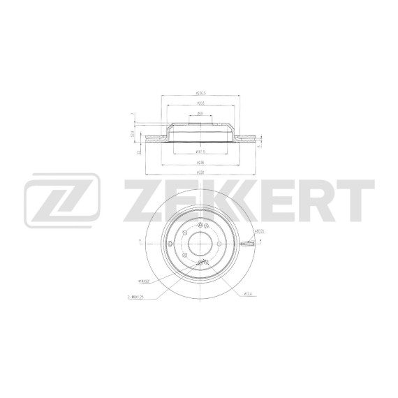 Диск тормозной задний Kia Stinger 17- Genesis G70 21-