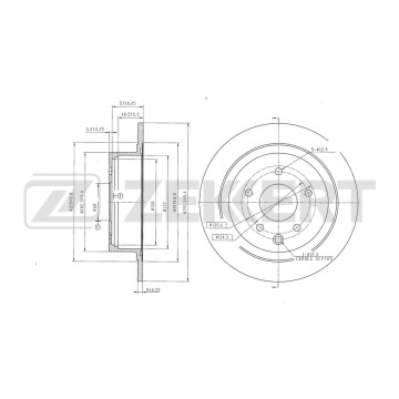 Диск тормозной задний Nissan Juke (F15) 10- Qashqai/Qashqai + 2 (J10_) 06- (с покрытием)