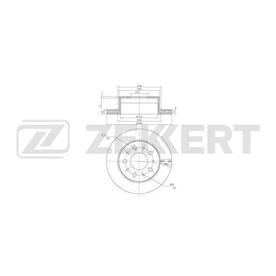 Диск тормозной задний Peugeot Boxer 06- Citroen Jumper 06- Fiat Ducato (250) 19-