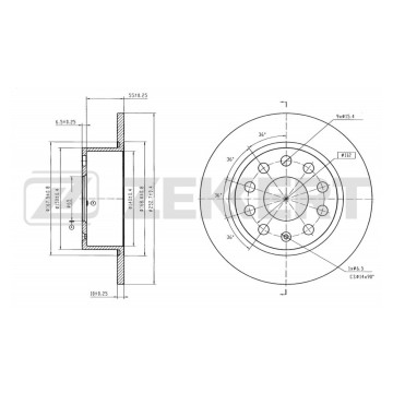 Диск тормозной задний Skoda Octavia (5E3 NL3 NR3) 16- Combi (5E5 5E6) 12- (с покрытием)