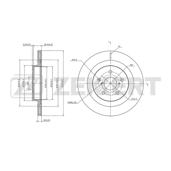 Диск тормозной задний Toyota Rav4 (A50 H50) 18- Lexus UX (_AA1_ _AH1_ _MA1_) 20- Suzuki Across (A5