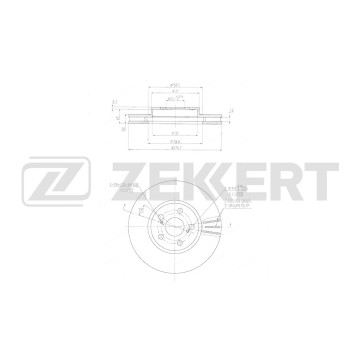 Диск тормозной перед. Toyota Avensis (T220) 97- Celica (T200) 93- Corona (T210) 96-