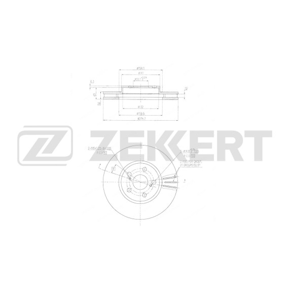 Диск тормозной перед. Toyota Avensis (T220) 97- Celica (T200) 93- Corona (T210) 96-