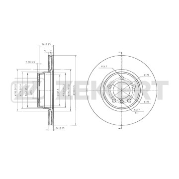 Диск тормозной передний BMW 3 (F30/31/34/80) 12- 4 (F32/33/36/83) 13- 2 (F23) 14-