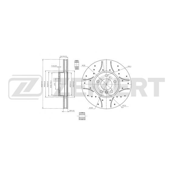 Диск тормозной передний BMW X5 (E70 F15 F85) 07- X6 (E71 E72 F16 F86) 10- (с покрытием перфор