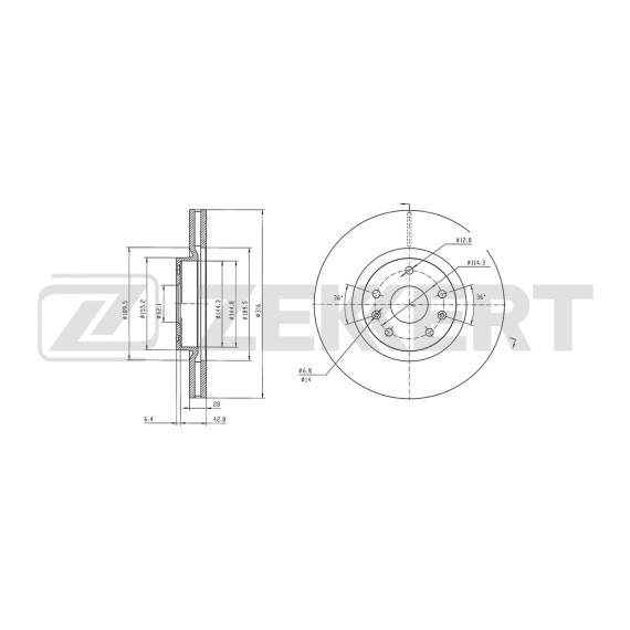 Диск тормозной передний Changan CS75 14-
