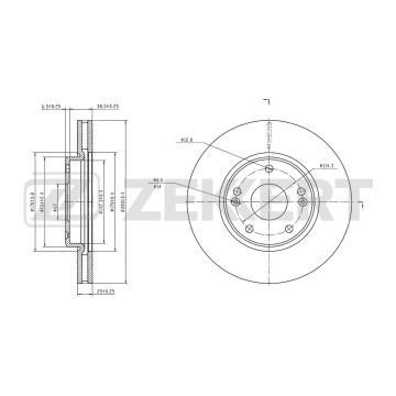 Диск тормозной передний Changan UNI-V 22- Lamore 23-