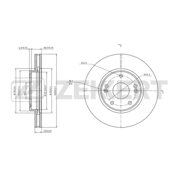 Диск тормозной передний Changan UNI-V 22- Lamore 23-