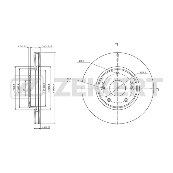 Диск тормозной передний Changan UNI-V 22- Lamore 23-