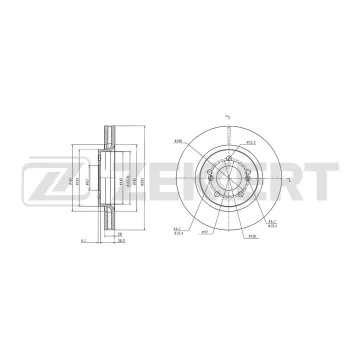 Диск тормозной передний Chery Arrizo 8 (M1E) 22-