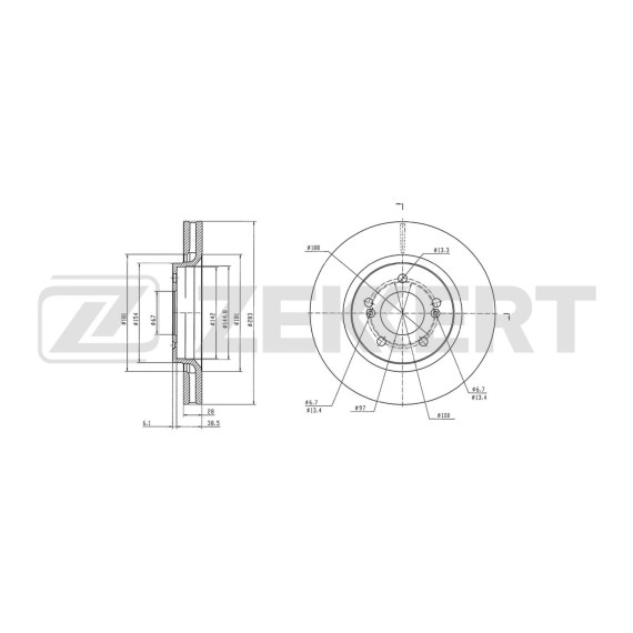 Диск тормозной передний Chery Arrizo 8 (M1E) 22-
