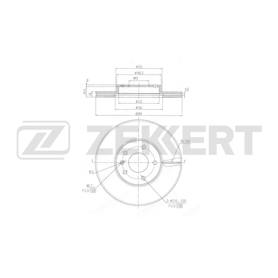 Диск тормозной передний Chery Bonus 3 (A19) 14-