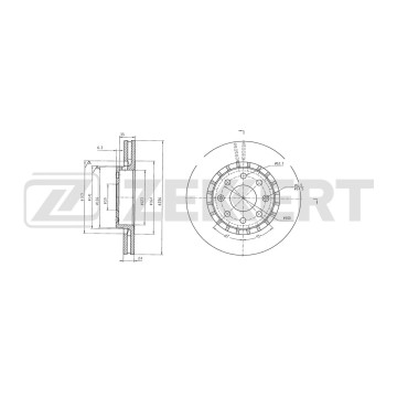 Диск тормозной передний Chevrolet Aveo (T200/250/300) 02- Spark 12- Suzuki Swift+ 08-
