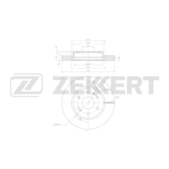 Диск тормозной передний Chevrolet Silverado (K2XX) 18- Tahoe (GMC1UC) 20- Cadillac Escalade V 20-