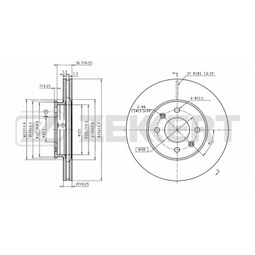 Диск тормозной передний Hyundai Solaris V 18- i20 II 15- Kia Rio IV 17- (с покрытием)
