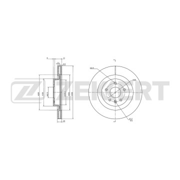 Диск тормозной передний JAC JS4 20- Moskvich 3 22-