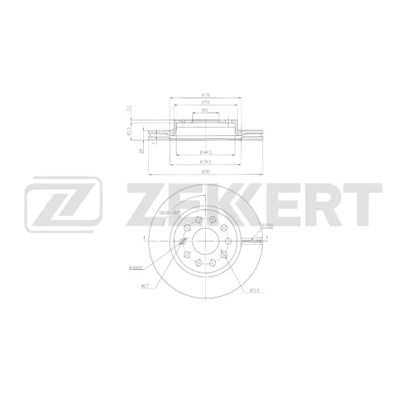 Диск тормозной передний Jetta VS5 19- VS7 19- VA7 24-