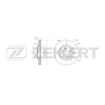 Диск тормозной передний Kia Carnival III IV 18- Sedona III 18-