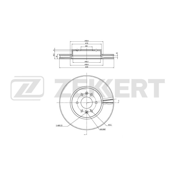 Диск тормозной передний Kia Mohave 08- Borrego 07-
