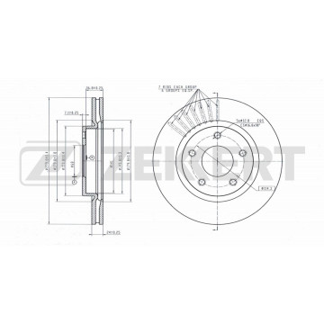 Диск тормозной передний Nissan Juke (F15 F16) 10- Tiida (C13) 14- (с покрытием)