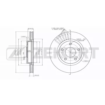 Диск тормозной передний Nissan Juke (F15 F16) 10- Tiida (C13) 14- (с покрытием)