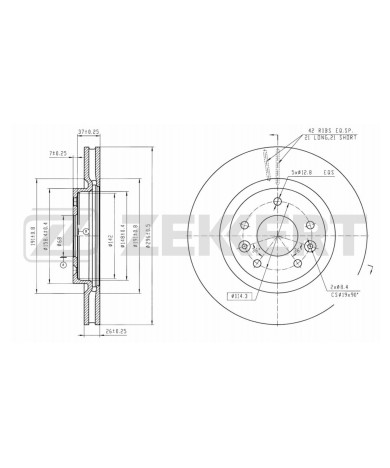 Диск тормозной передний Nissan Qashqai (J11) 13- X-Trail (T32) 13- Leaf (ZE0) 10- (с покрытием)