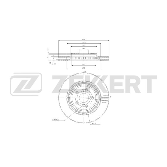 Диск тормозной передний Toyota Highlander (U70) 19-