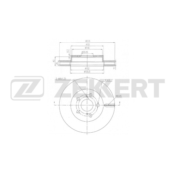 Диск тормозной передний Toyota Prius (XW50) 15-