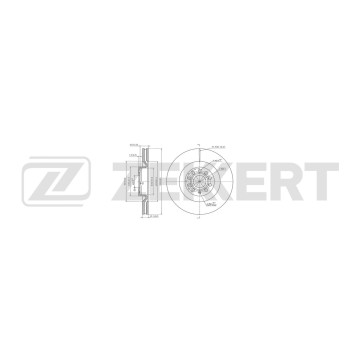 Диск тормозной передний VW Passat VI 07- Golf V VI 05- Audi A3 II 04-