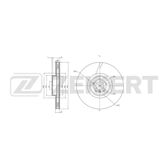 Диск тормозной передний левый BMW X5 (G05 F95) 18- 7 (G11 G12) 15- X7 (G07) 19- Rolls-Royce Cul