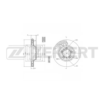 Диск тормозной передний левый Porsche Cayenne III 17- Panamera II 16-