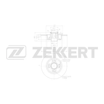 Диск торм. зад. Renault Megane II 02- Symbol II 08- Clio III 05- (с подшипником с ABS)