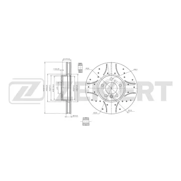 Диск тормозной передний BMW X5 (E70 F15 F85) 07- X6 (E71 E72 F16 F86) 10- (с покрытием перфор