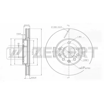 Диск тормозной передний Chevrolet Zafira (F75) 01- Opel Astra G 01- Astra H 05- (с покрытием)