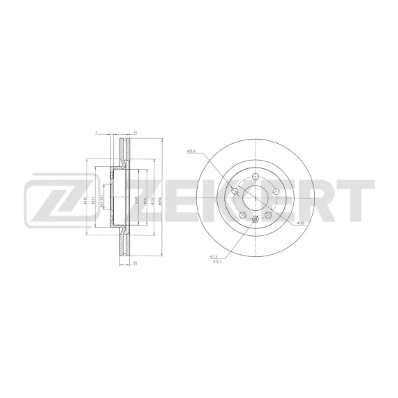 Диск тормозной передний Geely Preface 20- Volvo XC40 18-