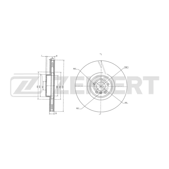 Диск тормозной передний правый BMW X5 (G05 F95) 18- 7 (G11 G12) 15- X7 (G07) 19- Rolls-Royce Cu