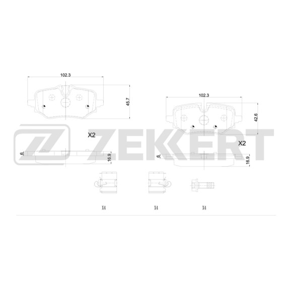 Колодки торм. диск. задн. BMW X1 (U11) 22- 2 (G42 G87 U06) 21-