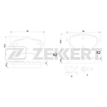 Колодки торм. диск. задн. Haval H2 14- Peugeot 308 II 13- Citroen C4 Picasso II 13- Berlingo II I