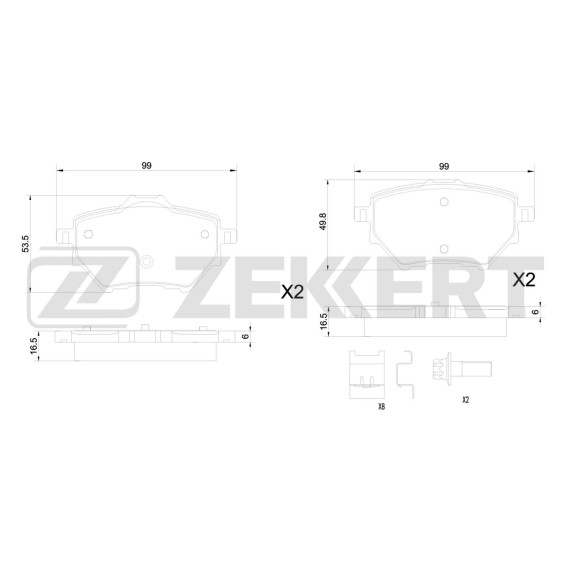 Колодки торм. диск. задн. Haval H2 14- Peugeot 308 II 13- Citroen C4 Picasso II 13- Berlingo II I