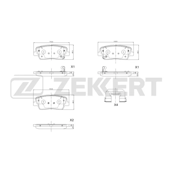 Колодки торм. диск. задн. Kia Sorento II III 09- Carnival II 07- Mohave 08- Stinger 17- Hyundai