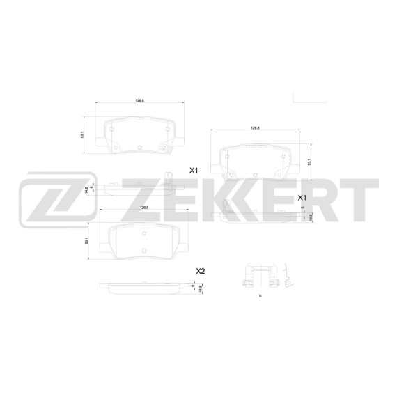 Колодки торм. диск. задн. Tesla Model S 15- Model X 15-