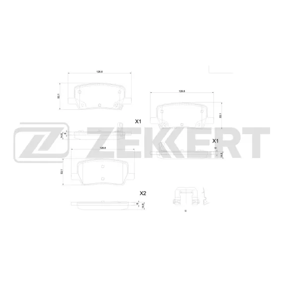 Колодки торм. диск. задн. Tesla Model S 15- Model X 15-