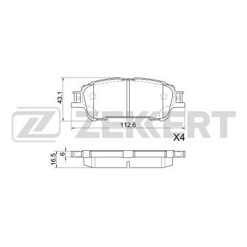 Колодки торм. диск. задн. Toyota Noah (R80) 14- Voxy (R80) 14- Esquire (R85) 14-