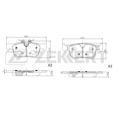 Колодки торм. диск. задн. Volvo XC60 II 17- S60 III 19- S90 II 16- V90 II 16- V60 II 18-