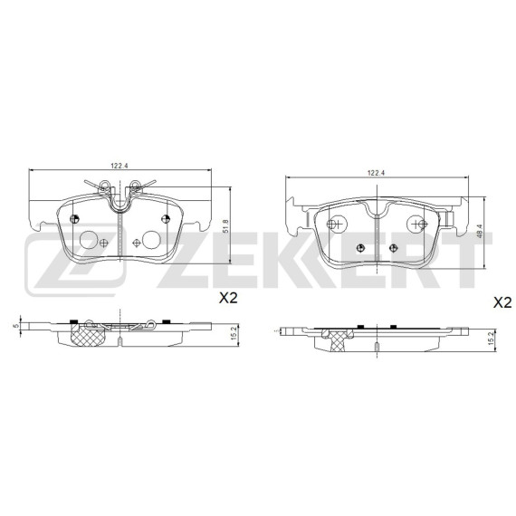 Колодки торм. диск. задн. Volvo XC60 II 17- S60 III 19- S90 II 16- V90 II 16- V60 II 18-