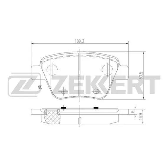 Колодки торм. диск. задн. (смесь CERAMIC) Audi A1 10- A3 II 03- Skoda Octavia (1Z3 1Z5 933) 04- S
