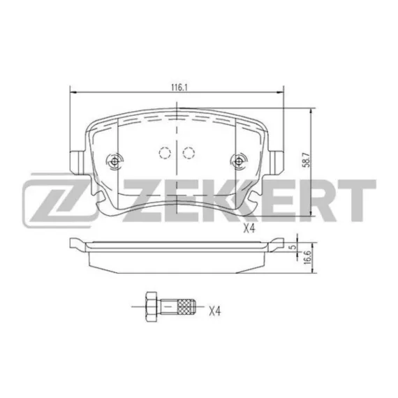 Колодки торм. диск. задн. (смесь CERAMIC) Audi A4 II III 03- A6 II III 02- A6 Allroad 06- A8 II