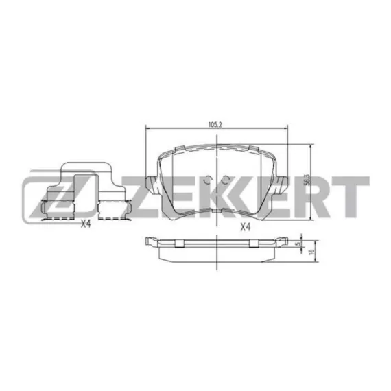 Колодки торм. диск. задн. (смесь CERAMIC) Audi A6 III 05- Q3 11- Seat Alhambra II 10- VW Passat V