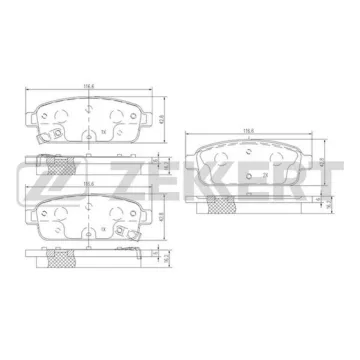 Колодки торм. диск. задн. (смесь CERAMIC) Chevrolet Aveo (T300) 13- Cruze (J300 305 308) 09- Orlan