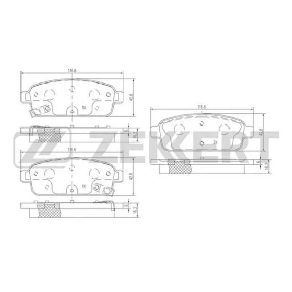 Колодки торм. диск. задн. (смесь CERAMIC) Chevrolet Aveo (T300) 13- Cruze (J300 305 308) 09- Orlan